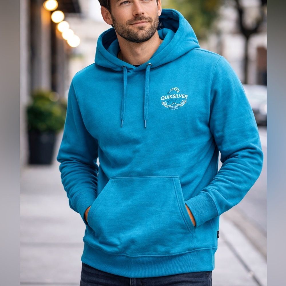 Quiksilver Men's Teal Hoodie sz Medium NWT